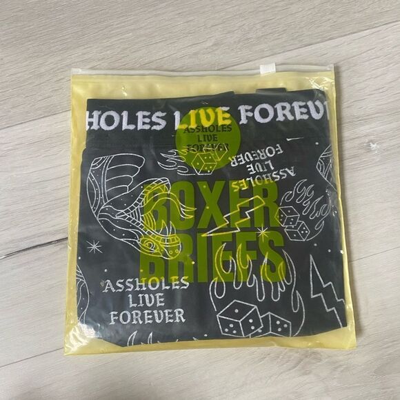 Assholes Live Forever Boxer Briefs Gr Skull/blk Snake/Wt Alf stay high NWT 3 Pk - Picture 6 of 9